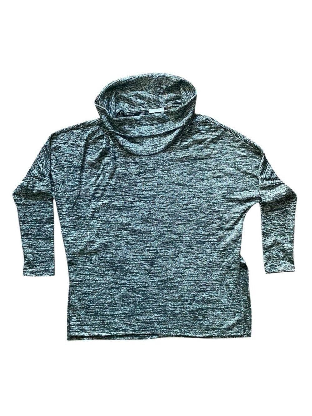 Dex Dark Heather Gray Cowl Neck Top Small